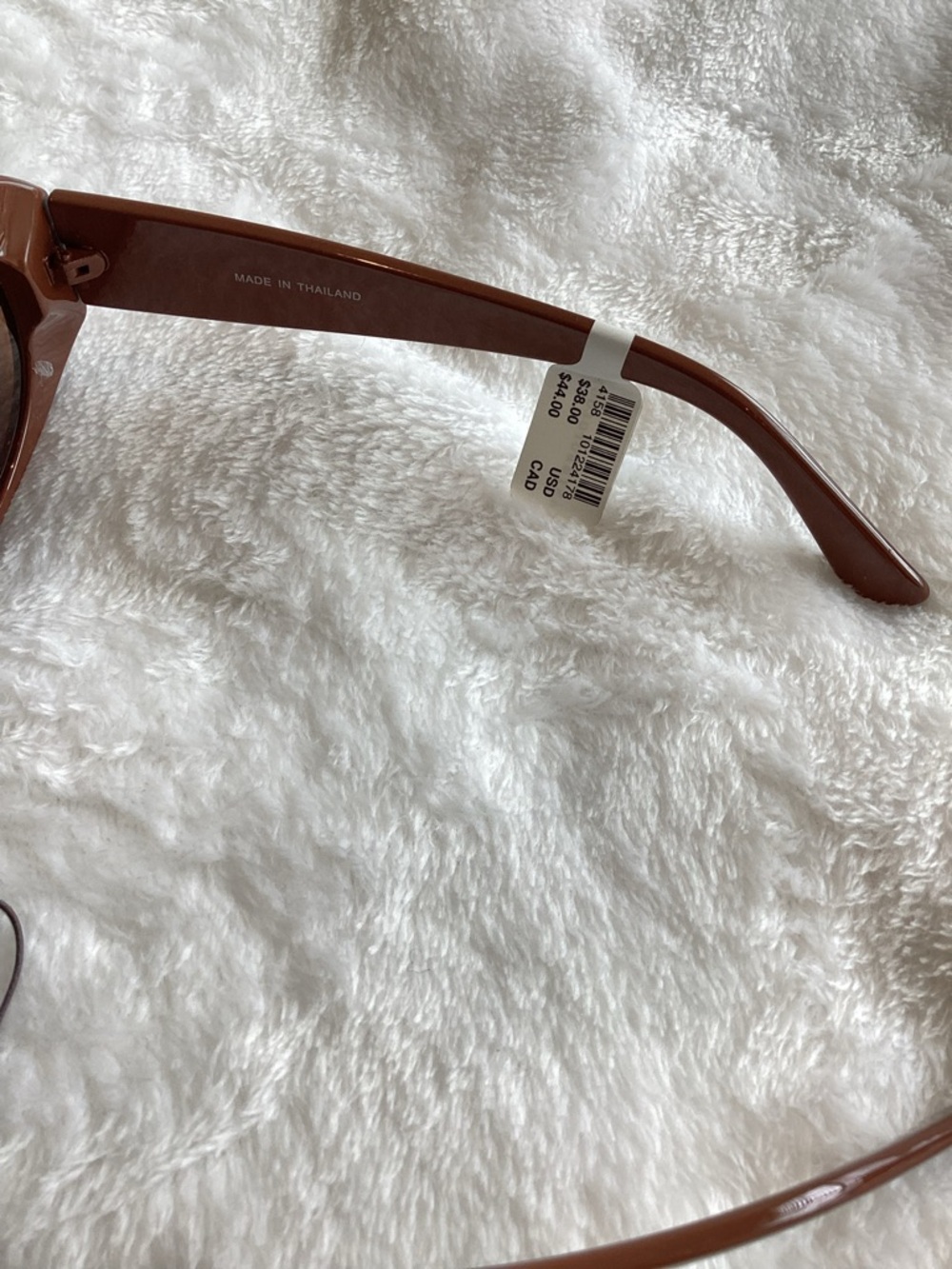 Anthropologie Flat Rectangle Sunglasses Elite Eyewear UV Polycarbonate New Mocha - Picture 8 of 11